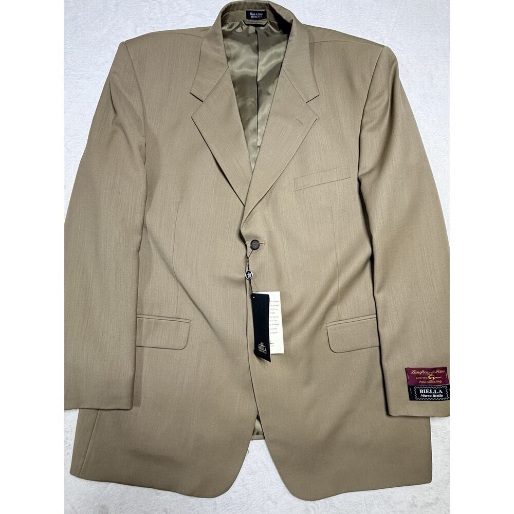 Marco Biella Pure Wool Blazer Jacket 48L Super 100 Merino NWT Corporate Dropout